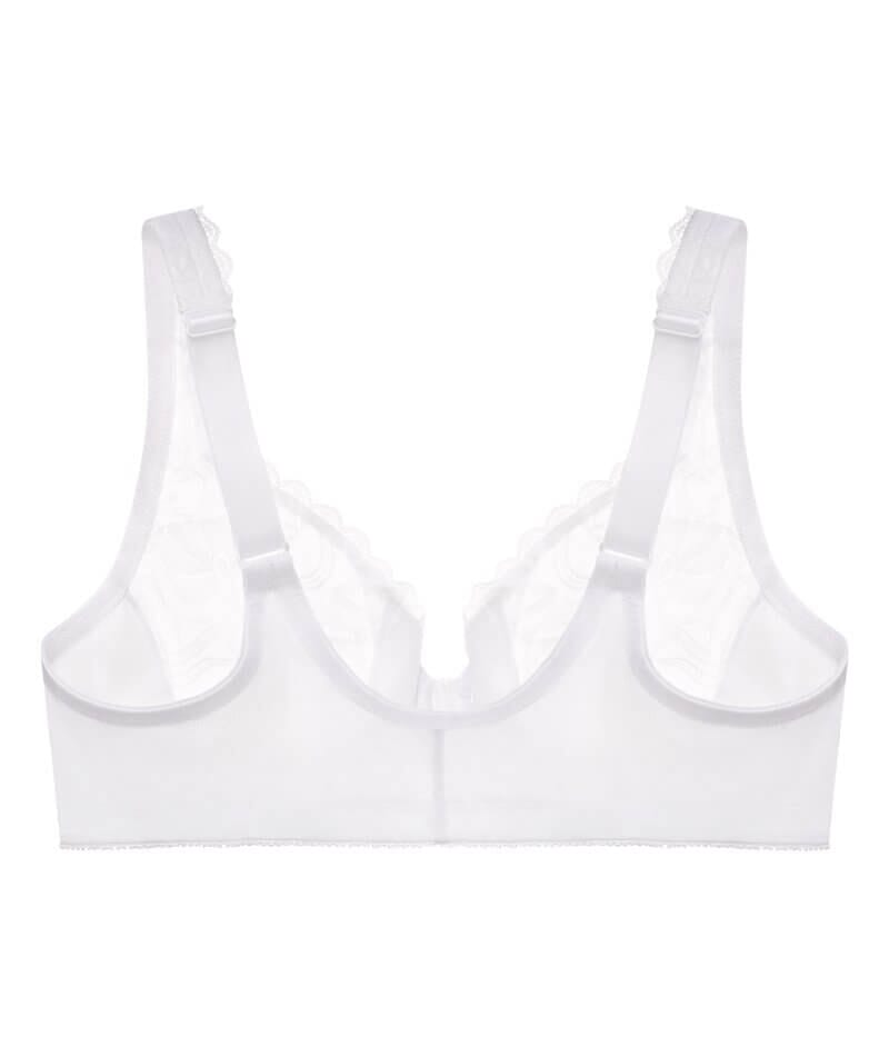 Buy Glamorise Front Close Lace Bra with Smooth Back, White 50H at