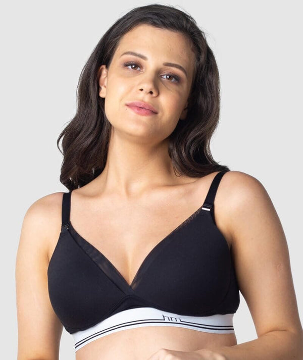 Cotton Rich Non-padded Wirefree T-shirt Bra In Black, Bras :: All
