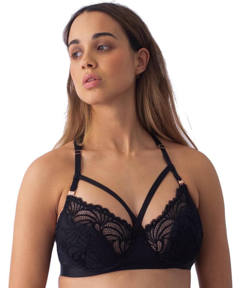 hotmilk Project Me Warrior Balconette Bra - Black Bras 