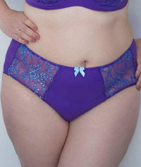 Lady Emprezz Frenchie High Waist Brief - Purple/Aqua Knickers 