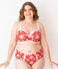 Lady Emprezz Shirley Underwire Contour Bra - Red Vintage Bras 