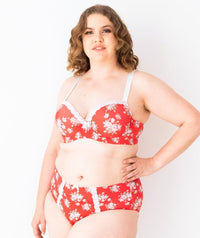 Lady Emprezz Shirley Underwire Contour Bra - Red Vintage Bras 