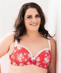 Lady Emprezz Shirley Underwire Contour Bra - Red Vintage Bras 