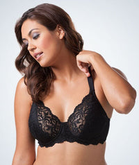 Leading Lady Scalloped Lace Underwired Bra - Black Bras 