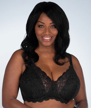 Leading Lady Scalloped Lace Underwired Bra - Black Bras 