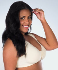 Leading Lady The Meryl Cotton Front Opening Wirefree Leisure Bra - Ecru Bras 