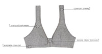 Leading Lady The Meryl Cotton Front Opening Wirefree Leisure Bra - Grey Bras 