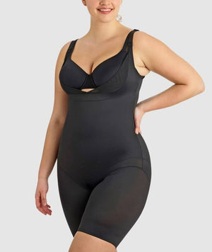 Miraclesuit Adjustable Fit Long Leg Singlette - Black Shapewear 