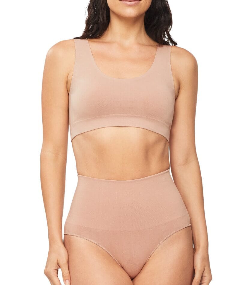 Nancy Ganz Bamboo Essentials Waisted Thigh Shaper, Mahogany - Shapewear