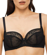 Nancy Ganz Jasmine Balconette Underwire Bra - Black Bras 