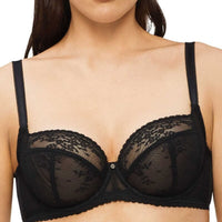 Nancy Ganz Jasmine Balconette Underwire Bra - Black