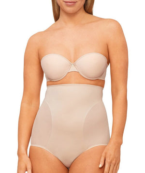 Nancy Ganz Solid & Sheer High Waisted Brief - Warm Taupe Shapewear 