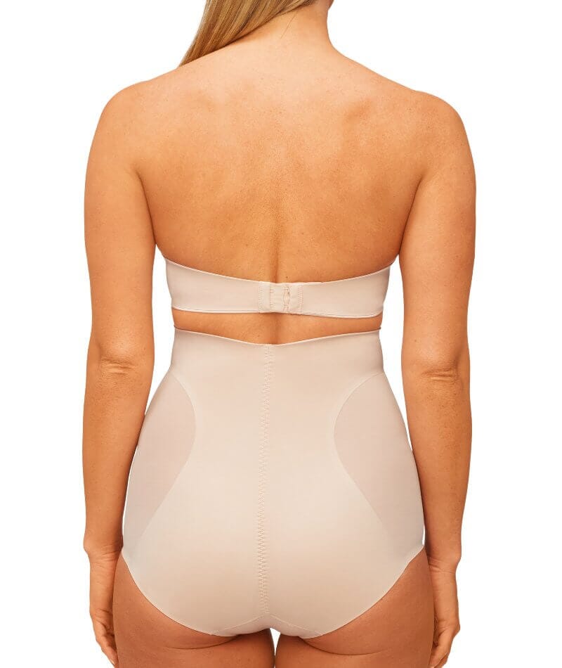 Nancy Ganz Solid & Sheer High Waisted Brief - Warm Taupe Shapewear 