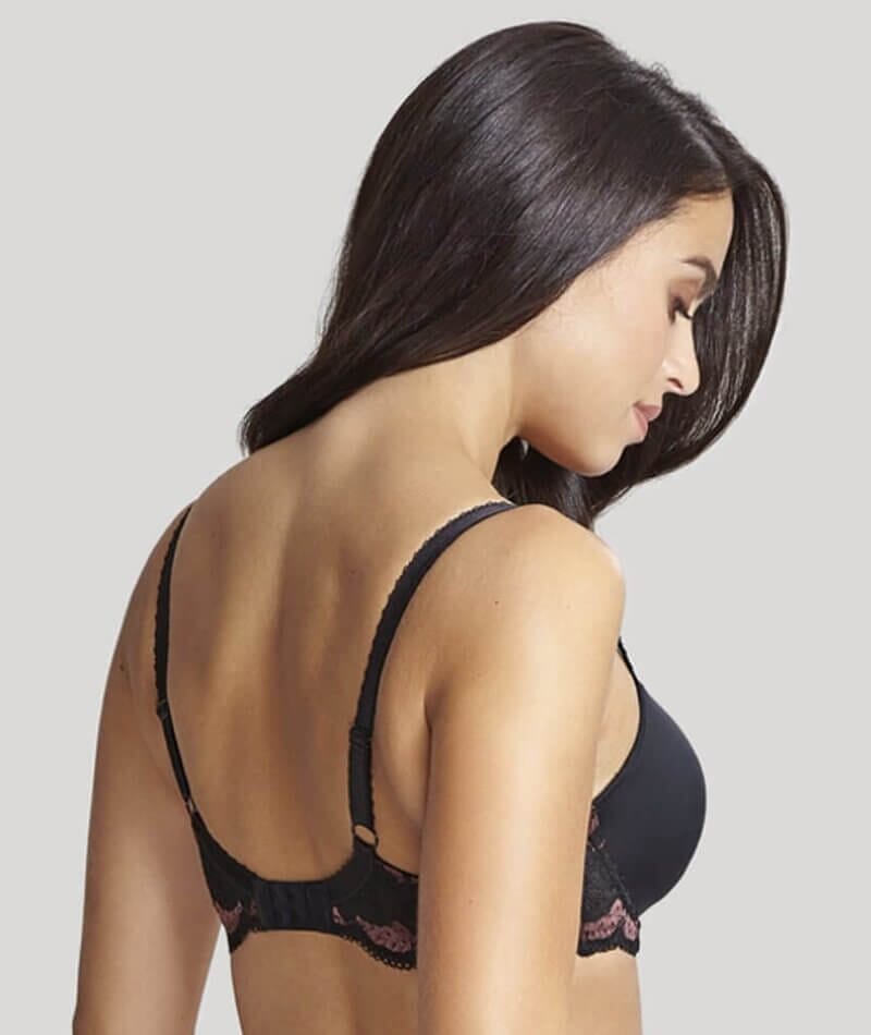 Panache Clara Moulded Sweetheart Underwire Bra - Black/Fig Bras 