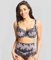 Panache Clara High Waist Brief - Navy Pearl Knickers 