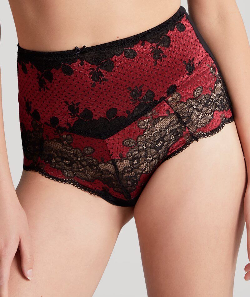 Panache Clara High Waist Brief - Ruby Noir Knickers 