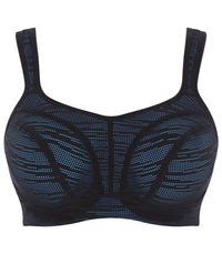 Panache Sport Underwired Sports Bra - Black/Aqua Bras 