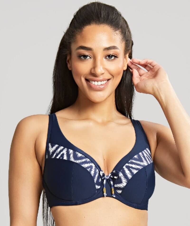 Panache Swim Oceana Plunge D-J Cup Bikini Top - Navy Swim 