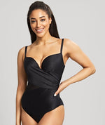 Panache Swim Serenity Moulded Plunge D-H Cup One Piece Swimsuit - Noir Swim 