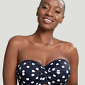 Panache Swimwear Anya Riva Spot Twist Bandeau Bikini - Navy/Vanilla