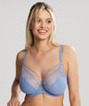 Panache Valentina Luxe Non Padded Underwired Plunge Bra - Denim Blue Bras 