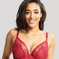 Panache Yasmin Non Padded Underwired Plunge Bra - Ruby