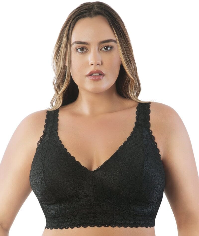 Parfait Adriana Wire-free Full Bust Lace Bralette - Black Bras 