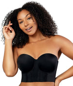 Parfait Elissa Seamless Underwire Padded Longline Strapless Bra - Black Bras 