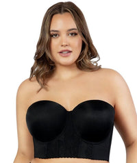 Parfait Elissa Seamless Underwire Padded Longline Strapless Bra - Black Bras 