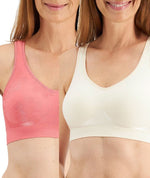 Playtex Comfort Flex Fit Contour Floral Wire-free Bra 2-Pack - Blushing Pink/Almond Bras 