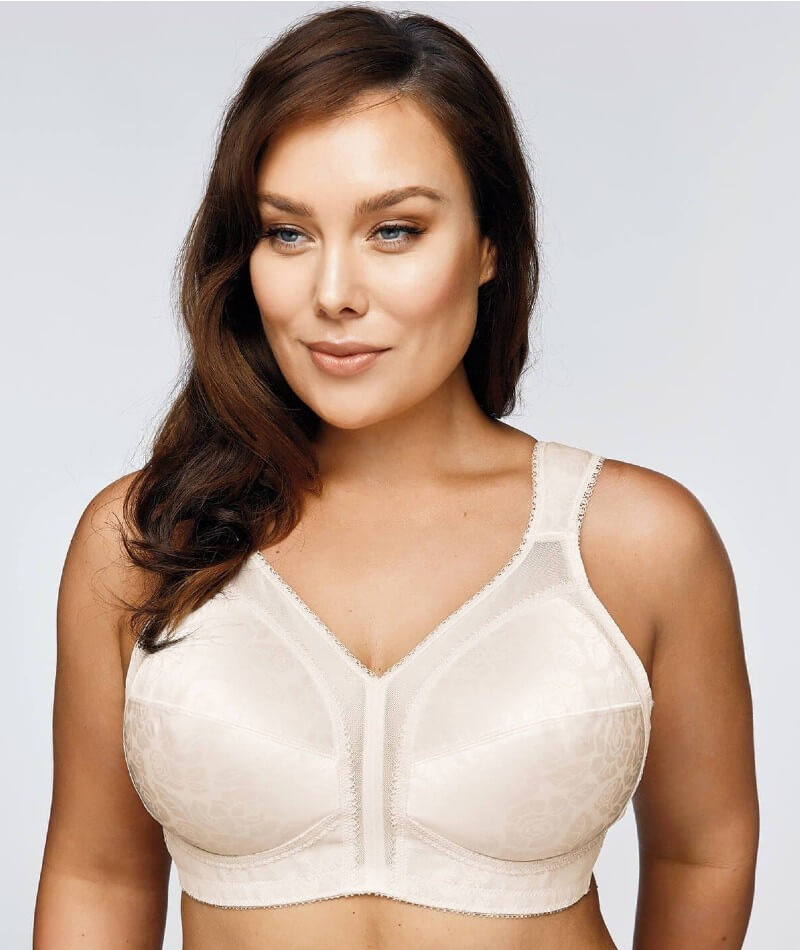 Playtex 44 D 18 Hour Bra Beige Soft Lace Cup 20/27 Wire Free