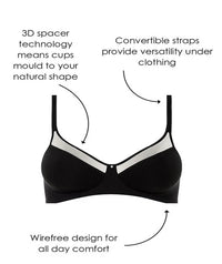 Playtex Ultralight Wirefree Bra - Black Bras 