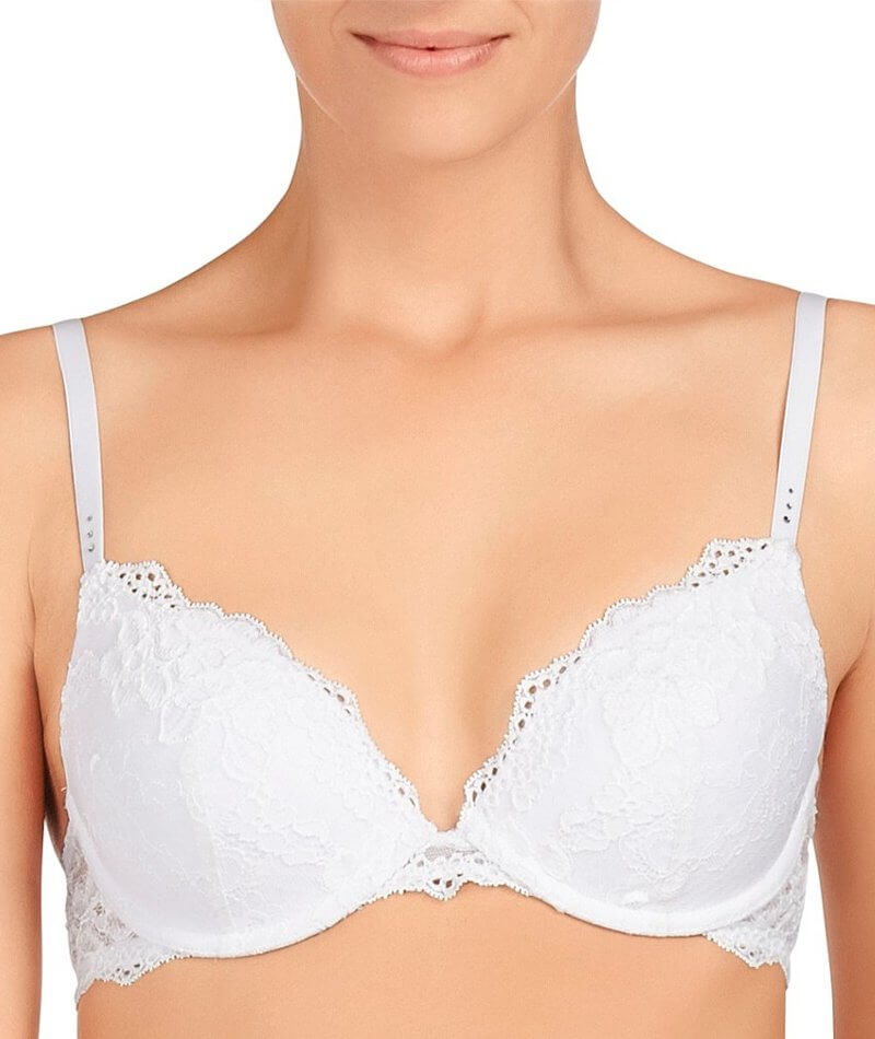 Pleasure State My Fit Lace Fmo Push Up Plunge Bra White Curvy