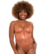 Curvy Kate Lucky Star Underwire Plunge Bodysuit - Tan Bodysuits & Basques 