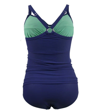 Cake Rosewater Frappe Maternity Tankini Swimwear Set - Navy - Curvy Bras