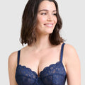 Sans Complexe Ariane Full Cup Underwired Lace Bra - Marine Blue