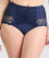 Sans Complexe Ariane Lace & Microfiber High Waist Brief - Marine Blue Knickers 