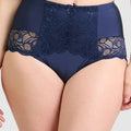 Sans Complexe Ariane Lace & Microfiber High Waist Brief - Marine Blue