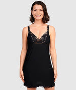 Sans Complexe Arum Lace Trim Chemise Wire-free Nightdress - Black Sleep / Lounge 