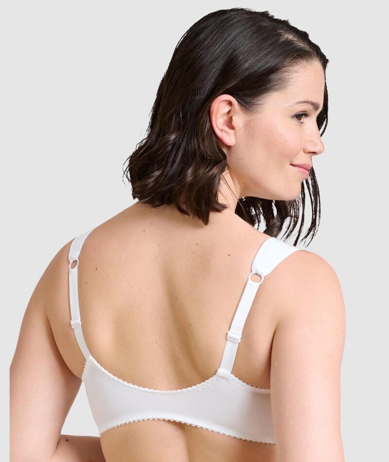 Sans Complexe Clara Front Closure Wire-free Lace Bra - White Bras 