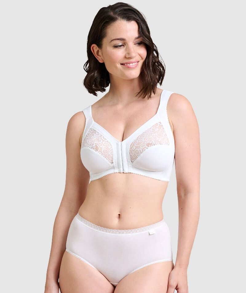 French Cut Lace Panties, Sans- Complexe, Size: M -3XL, Color: White