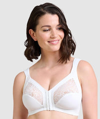 Sans Complexe Clara Front Closure Wire-free Lace Bra - White Bras 