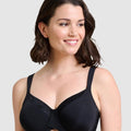 Sans Complexe Perfect Shape Wide Strap Underwired Minimiser Bra - Black