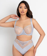 Scantilly Fallen Angel Balcony Bra - Silvery Blue Bras 