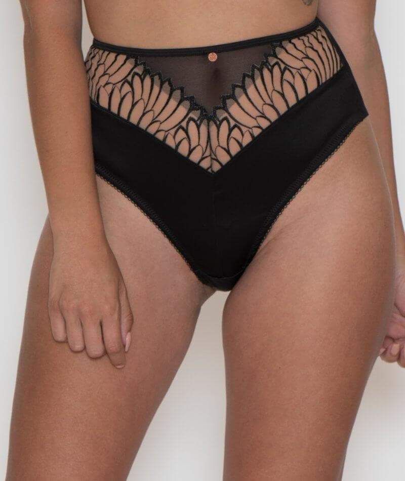 Scantilly Fallen Angel High Waist Brief - Black Knickers 