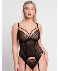 Scantilly Fascinate Plunge Basque - Black Bodysuits & Basques 