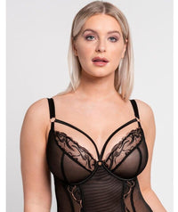 Scantilly Fascinate Plunge Basque - Black Bodysuits & Basques 