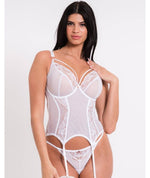 Scantilly Fascinate Plunge Basque - White Bodysuits & Basques 