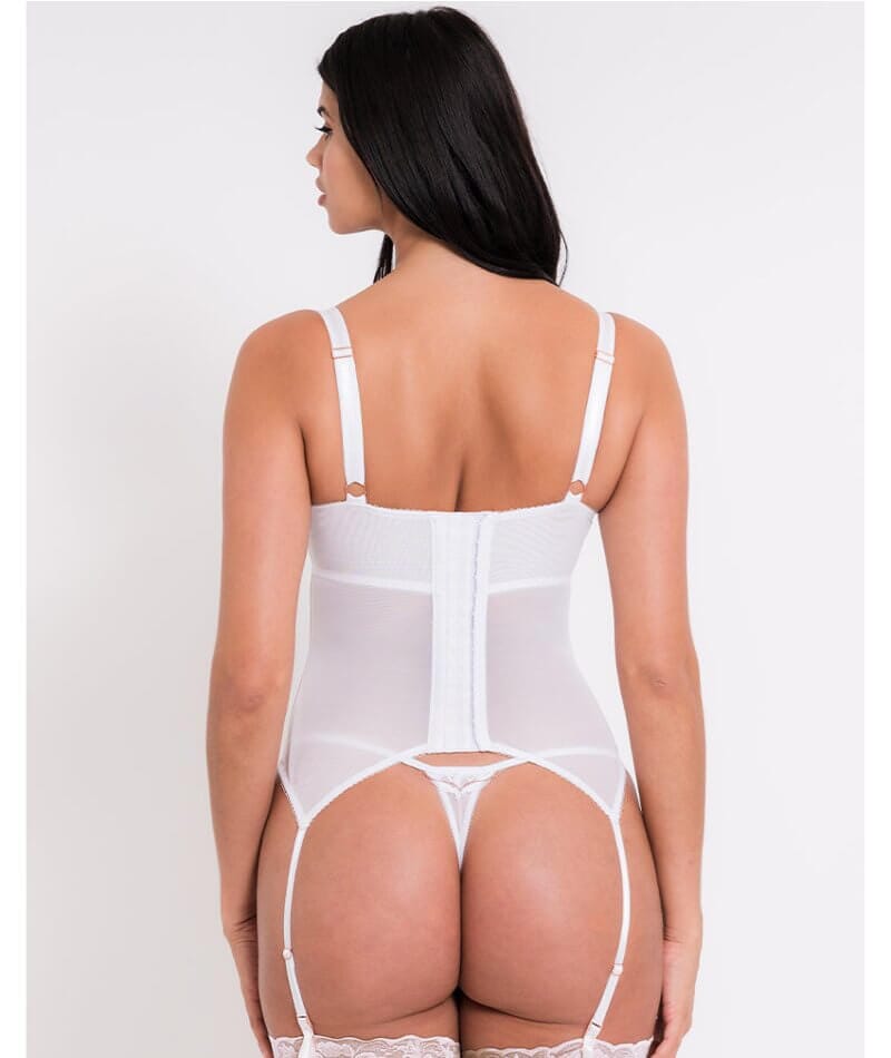 Scantilly Fascinate Plunge Basque - White Bodysuits & Basques 