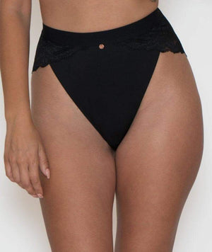 Scantilly Indulgence High Waist Brief - Black/Latte Knickers 